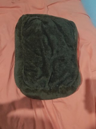 Cama para perro con etiqueta