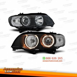FAROS BMW X5 E53 99-03 OJOS ANGEL FONDO NEGRO