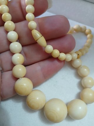Collana antica rara perle beige