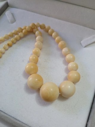 Collana antica rara perle beige