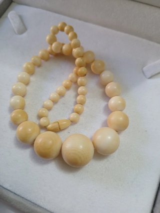 Collana antica rara perle beige
