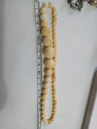 Collana antica rara perle beige