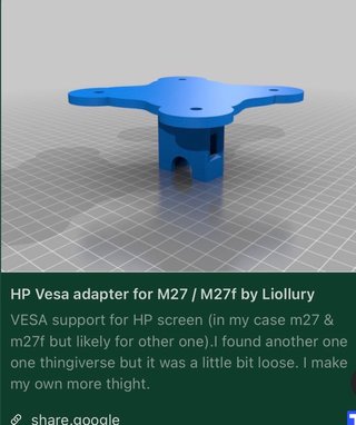 Adaptador VESA HP M27 / M27f