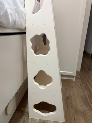 Escalera madera cama alta hecha a mano