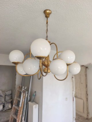 Lámpara de techo colgante cristal y metal