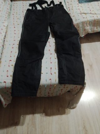 Pantalón cordura hombre negro con tirantes