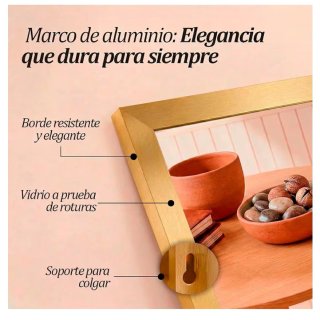 Espejo cuerpo entero dorado (nuevo, sin abrir)