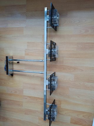 Lámpara de salón/dormitorio cristal y metal