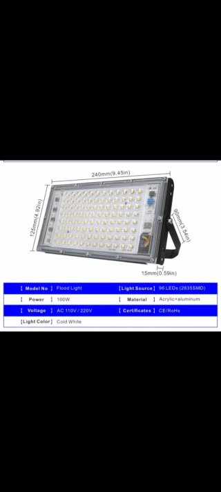 Pack 5 Focos LED 100W