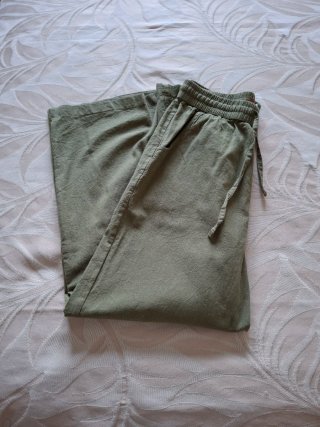 Pantaloni Yes-Zee gamba larga verde oliva