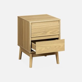 Mesita de noche de madera (en caja)