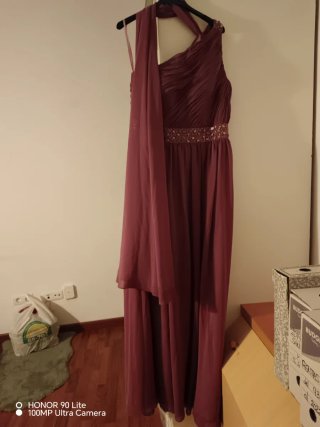 Vestido fiesta largo rosa/morado