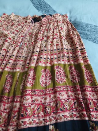 Falda larga estampada mujer