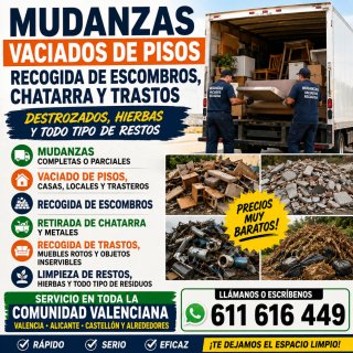 Mudanzas vaciados y portes