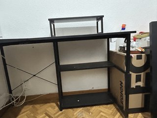 Mesa escritorio L negra metal
