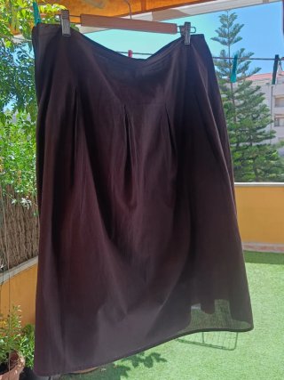 Falda XL 48 Algodón, color Tabaco, Lentejuelas