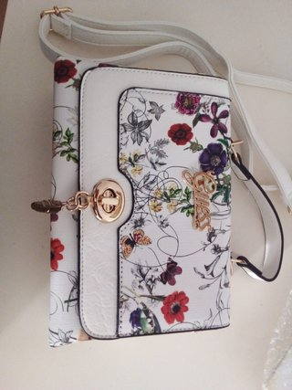 Bolso Guess Blanco Estampado Floral