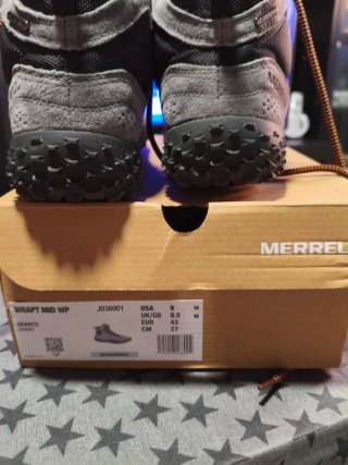 Botas Merrell Wrapt Mid WP Hombre 43 Gris/Naranja