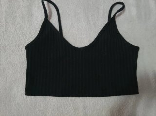 Top donna S nero e verde