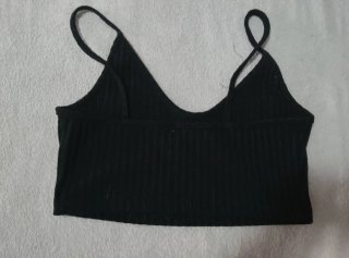 Top donna S nero e verde