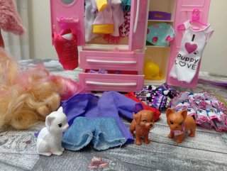 Barbies con armario y accesorios