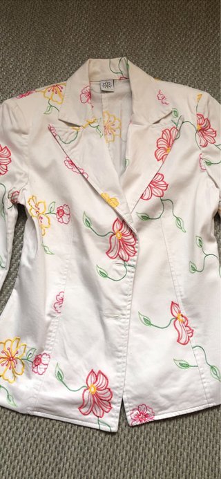 Chaqueta floral blanca talla S