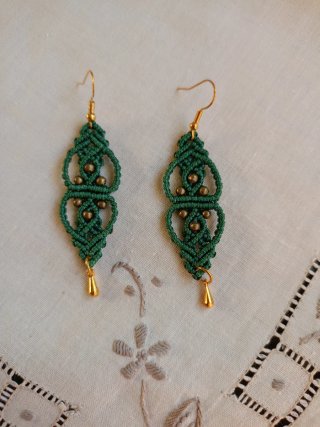 Conjunto Macramé: Pulsera y Pendientes