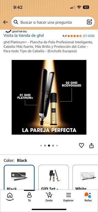 Ghd Platinum+ Plancha Pelo Profesional Negra