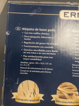 Máquina para hacer pasta ERNESTO nueva en caja