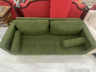 Sofá verde vintage 2 plazas tela