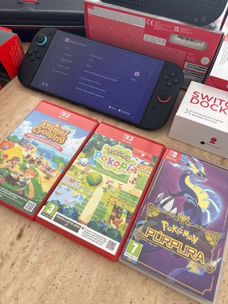 PACK NINTENDO SWITCH 2 + ACCESORIOS + 3 JUEGOS.