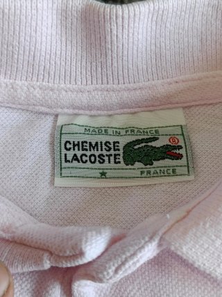 Vintage Y2K Polo Lacoste Rosa Original, Talla S