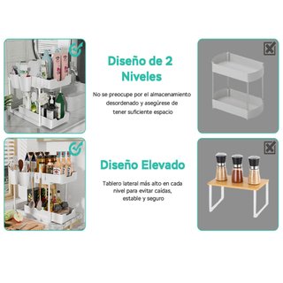 Organizador Deslizable Bajo Fregadero 2 Niveles