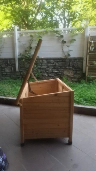 Caseta Perro Madera Techo Verde