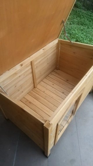 Caseta Perro Madera Techo Verde