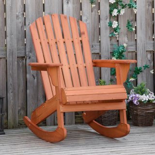 Sedia a Dondolo in Legno per Giardino 77x94x97cm