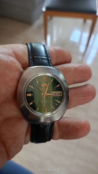 Reloj Orient Automático Verde y Plateado