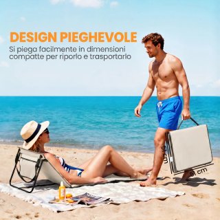 Set 2 Sdraio da Spiaggia Pieghevoli e Regolabili