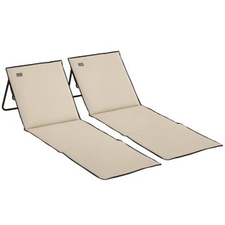 Set 2 Sdraio da Spiaggia Pieghevoli e Regolabili