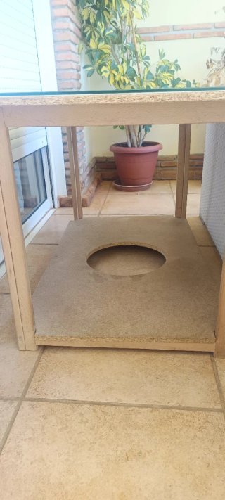 Mesa camilla madera 120x75cm + cristal