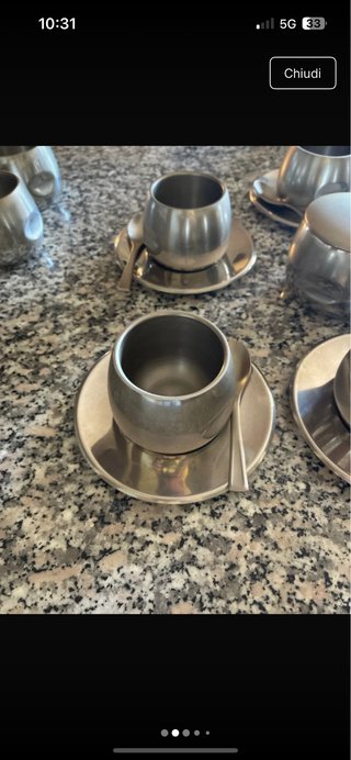 Servizio da caffè in metallo