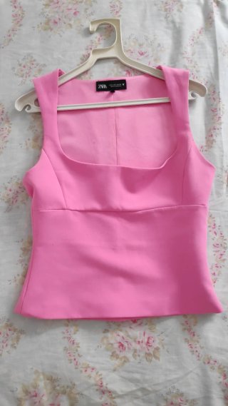 Top Zara forrado rosa