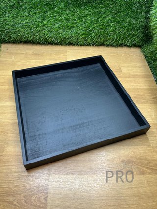 Bandeja Madera Rectangular Negra Paulownia