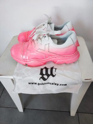 Sneakers Vera Pelle Bianche e Rosa Tg 38
