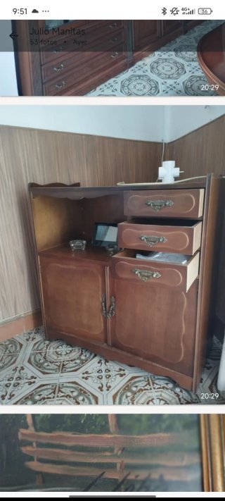 Conjunto Comedor Clásico Madera cerezo.