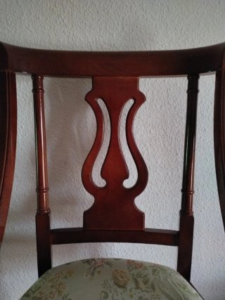 Lote 5 Sillas Comedor Madera Tapizadas