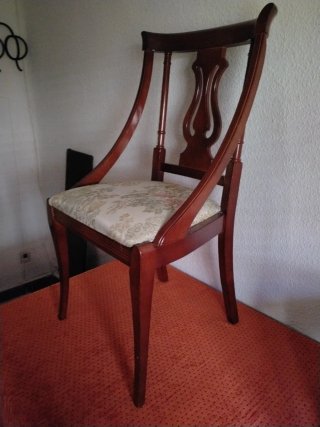 Lote 5 Sillas Comedor Madera Tapizadas