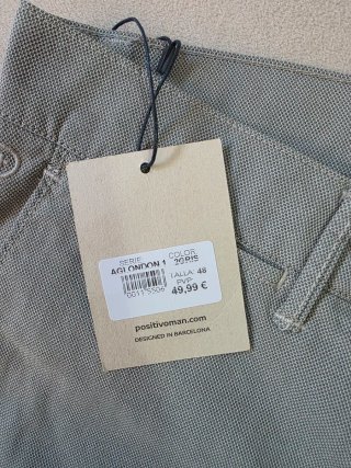 Pantalón chino Positivo gris talla 48