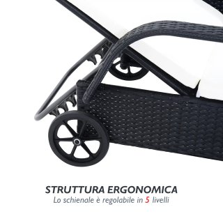 Set da Giardino con 2 Sedie a Sdraio Reclinabili