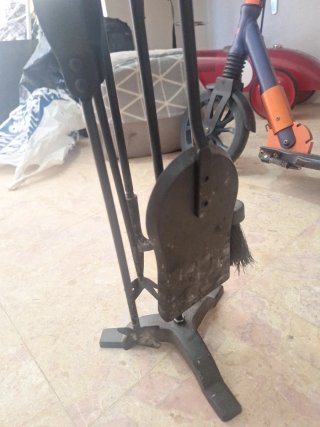 Juego Utensilios Chimenea Metal Negro